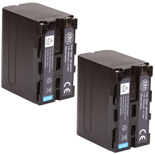 BM Premium 2 NP-F970 High Capacity Batteries for Sony PXW-Z150, Z190, Z280, NEX-EA50M, FDR-AX14K, HDR-AX2000, FX7, FX1000, MC2500, HXR-NX100 Camcorder