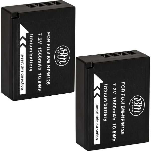BM 2 NP-W126 Batteries for Fujifilm FinePix X-H1 X-A5 X-A10 X100F X-T10 X-T20 X-Pro1 X-Pro2 X-A1 X-A2 X-A3 X-E1 X-E2 X-E2S 1 X-M1 X-T1 X-T2 Cameras