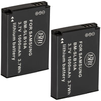 BM Premium 2 Pack of SLB-10A Batteries for Samsung WB150F, WB200, WB250F, WB2100, WB500, WB550, WB750, WB800F, WB850, WB850F Cameras