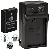 BM Premium EN-EL14A Battery and Charger for Nikon D3100 D3200 D3300 D3400 D3500 D5100 D5200 D5300 D5500 D5600 DF, Coolpix P7000, P7100, P7700 Cameras