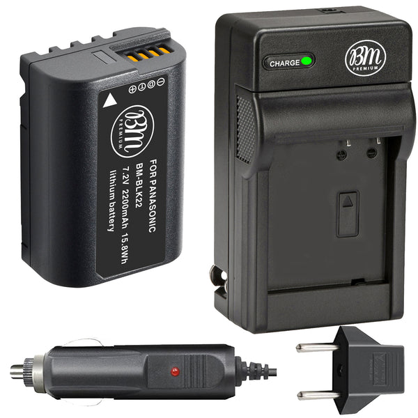 BM Premium DMW-BLK22 Battery and Charger for Panasonic Lumix DC-S5