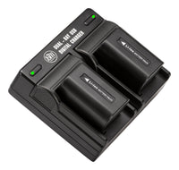 BM Premium 2 Pack of NP-FV50A High Capacity Batteries and Dual Bay Battery Charger for Sony Handycam Camcorders