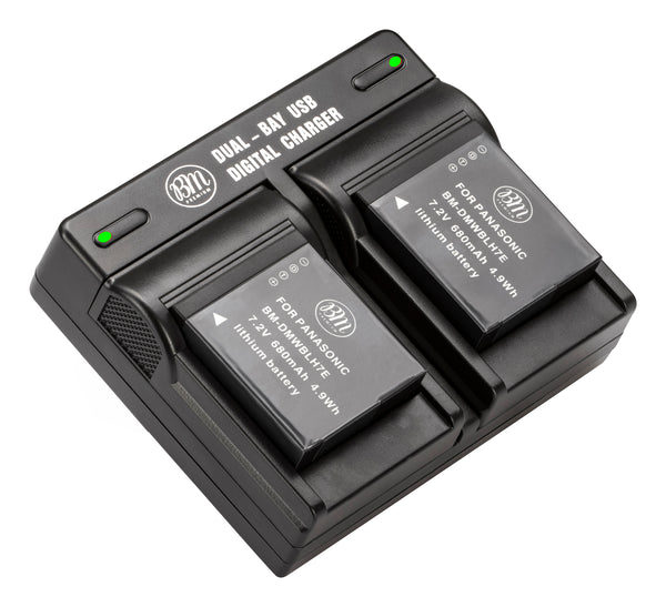 BM 2 DMW BLH7 Batteries and Dual Battery Charger for Panasonic