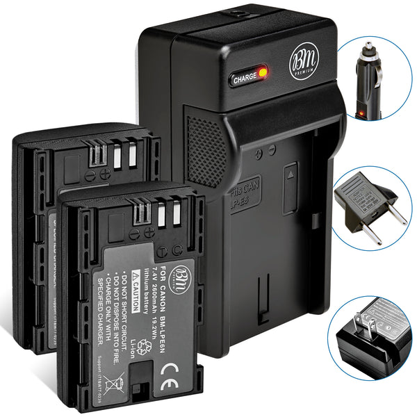 BM Premium LP-E6N Batteries and Charger for Canon EOS 6D, EOS 6D
