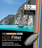 52mm Variable NDX Fader Filter ND2 - ND1000 for Canon, Nikon, FujiFilm, Olympus, Panasonic, Pentax, Sigma, Sony, Tamron Cameras and Camcorders
