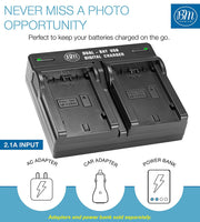 BM 2 NP-FZ100 Batteries and Dual Bay Charger for Sony a7S III, a6600, a7R IV, A7R III, A7R3, a7 III, Alpha A9, Alpha a9 II, Alpha 9R, Alpha 9S Cameras