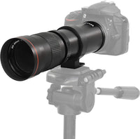 High-Power 420-1600mm f/8.3 HD Manual Telephoto Zoom Lens + 57 Inch Tripod + Backpack for Nikon Digital SLR Cameras
