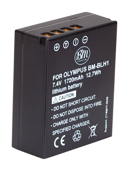 BM Premium Fully Decoded BL-H1 Battery for Olympus OM-D E-M1 Mark II, OM-D E-M1 Mark III, OM-D E-M1X, BCH-1, HLD-9 Cameras