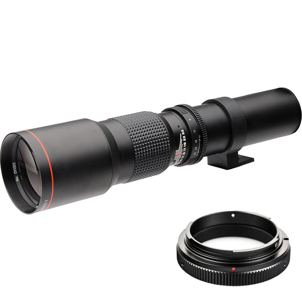 High-Power 500mm f/8 Manual Telephoto Lens for Nikon Z6, Z7 Mirrorless Cameras