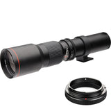 High-Power 500mm f/8 Manual Telephoto Lens for Canon SLR Cameras