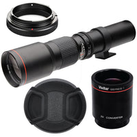 High-Power 500mm/1000mm f/8 Manual Telephoto Lens for Canon SLR Cameras