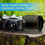 High-Power 500mm/1000mm f/8 Manual Telephoto Lens for Canon Digital EOS M, EOS M2, EOS M6, EOS M10, EOS M50, EOS M100 Cameras