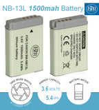 BM 2 NB-13L Batteries and Charger for Canon PowerShot SX620 SX720 SX740 HS G1 X Mark III G5 X Mark II G7 X Mark II G7 X Mark III G9 X Mark II Cameras